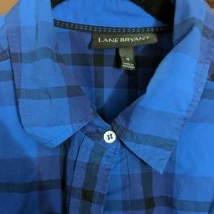 Lane Bryant Tops - Lane Bryant Blue & Purple Plaid Button Down Lane Bryant Tops - Lane Bryant Blue & Purple Plaid Button Down